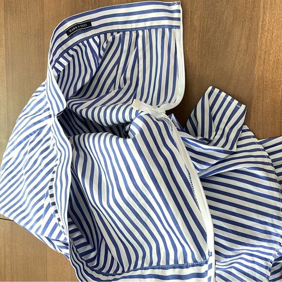 Mark D Sikes MDS | Women’s Ruffle High-Low Maxi Skirt Size 4 Blue & White Stripe - Picture 7 of 11